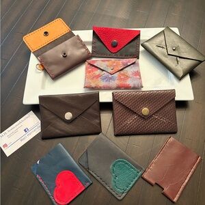 Colorful Leather Envelope Wallets